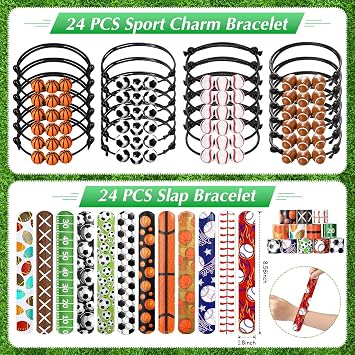 Aoriher 120 Pcs Sports Party Favors Bulk Ball Party Decor Supply 24 Sets