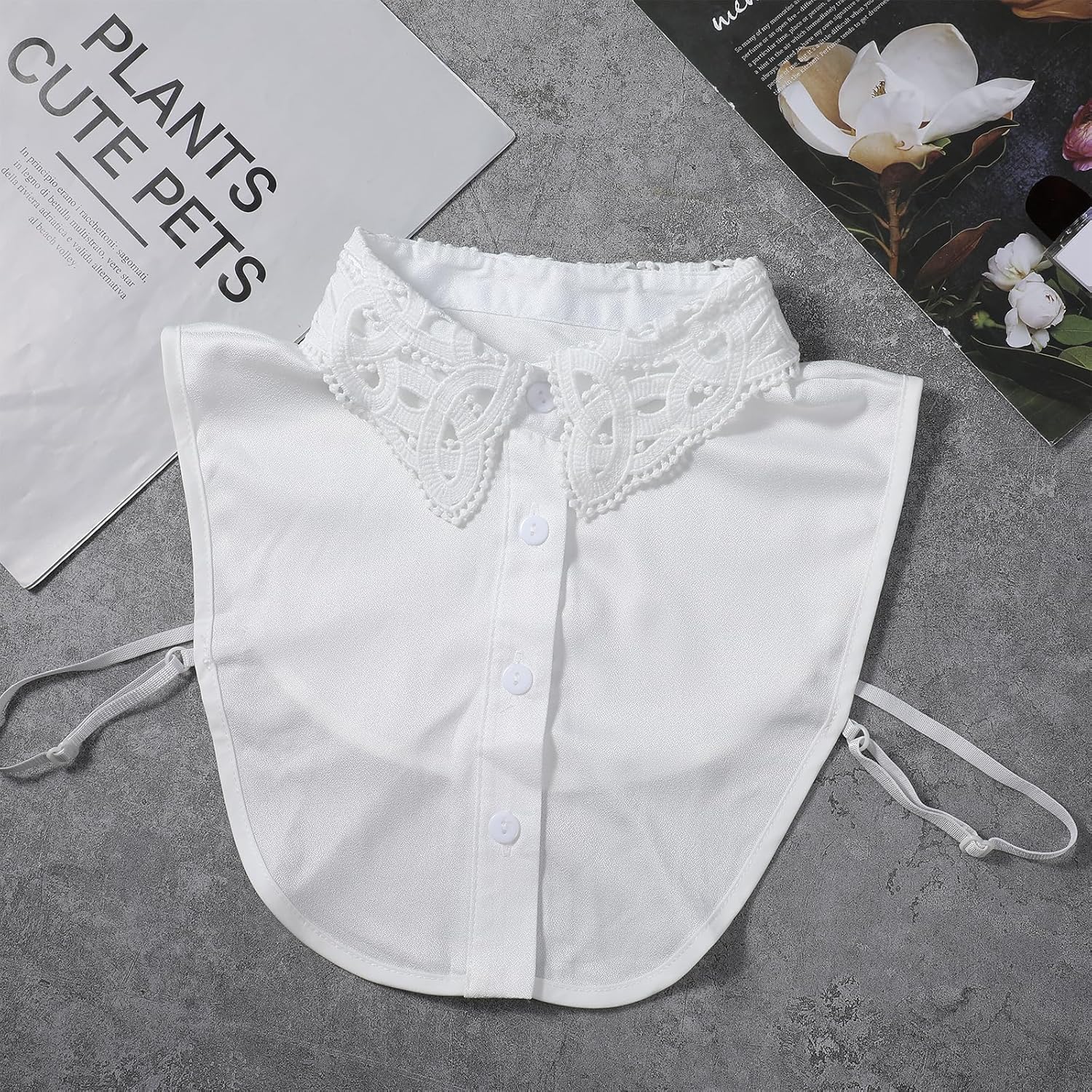Fake Collar Detachable Dickey Collar, Blouse Half Shirts Peter Pan Faux False Collars for Women, Half Shirt Blouse False Collars White - Image 7
