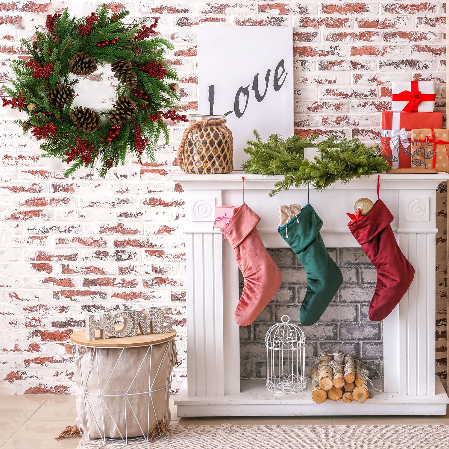 Artificial Christmas Wreaths for Front Door Winter Door Wreath with Big Pine Cones,Pine Needles,Christmas Berry for Front Door Farmhouse Indoor Outdoor Holiday Home Decor - Image 4