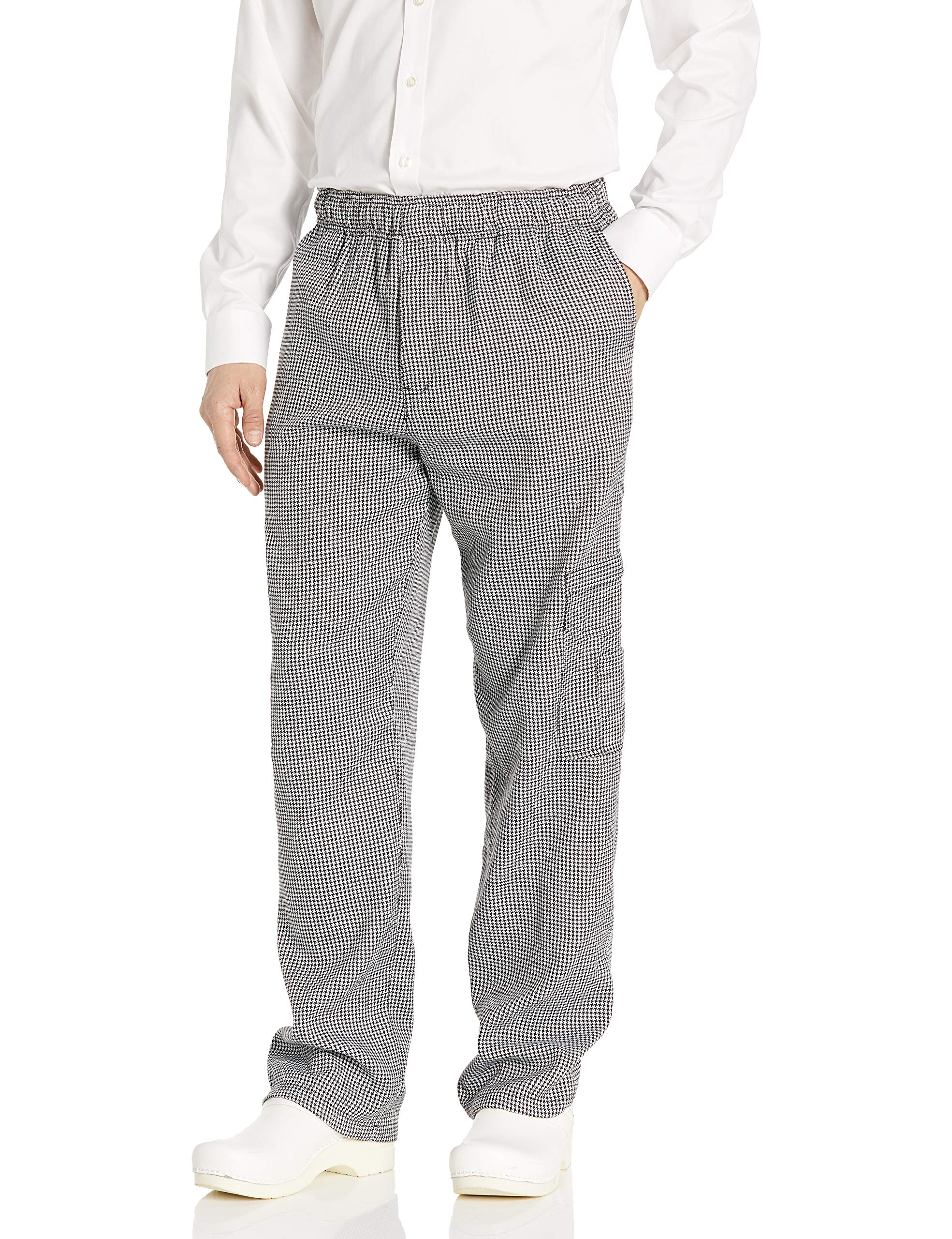 Chef Code Men's Black and White Check Cargo Chef Pant