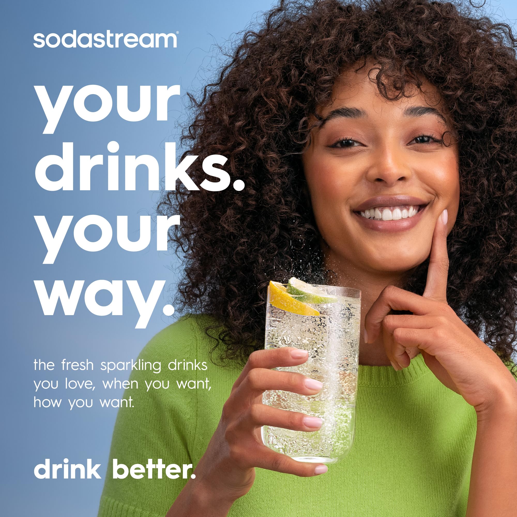 sodastream - Enso Gasatore in acciaio inossidabile per realizzare acqua frizzante Include Bombola di Co2, Bottiglia da 1L lavabile in lavastoviglie, Panno per la Pulizia