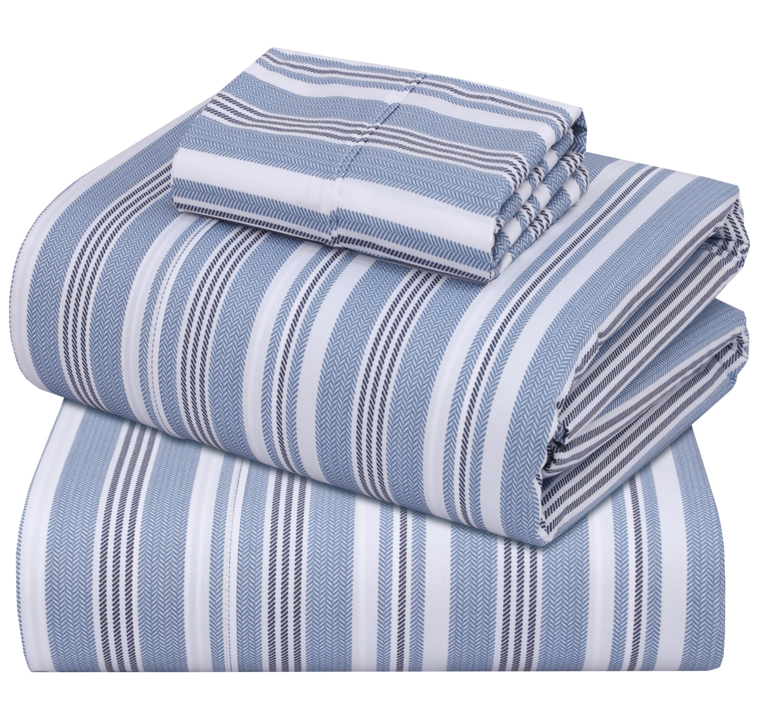 ZOYER Twin XL Cotton Percale Nautica Herringbone Sheet Set