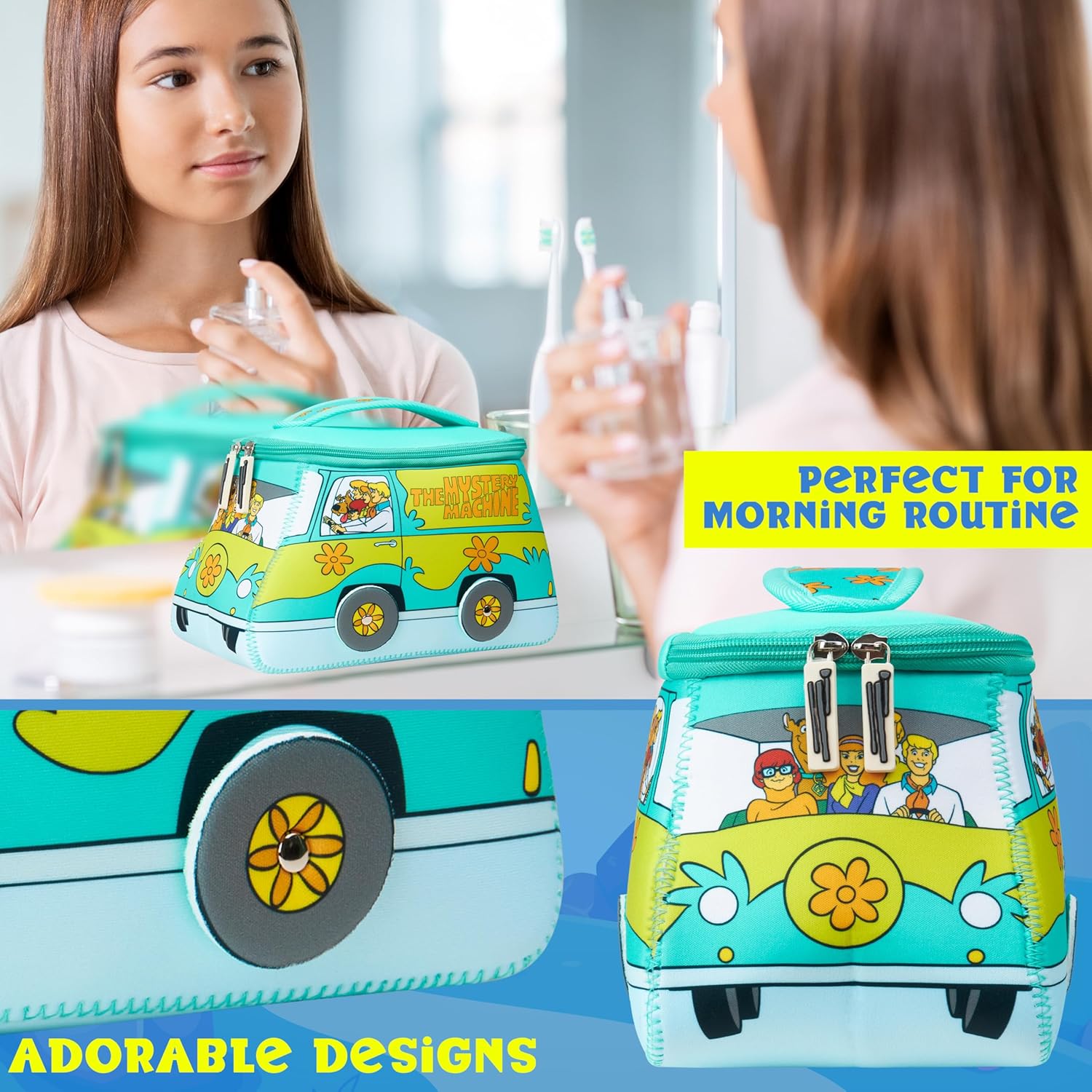 Get Trend Scooby Doo Toiletry Bag, Valentines Day Gifts for Women, Teens Travel Essentials, Girls Makeup Bag Airplane, Cruise Essentials, Travel Accessories (Multi Scooby) - Image 2