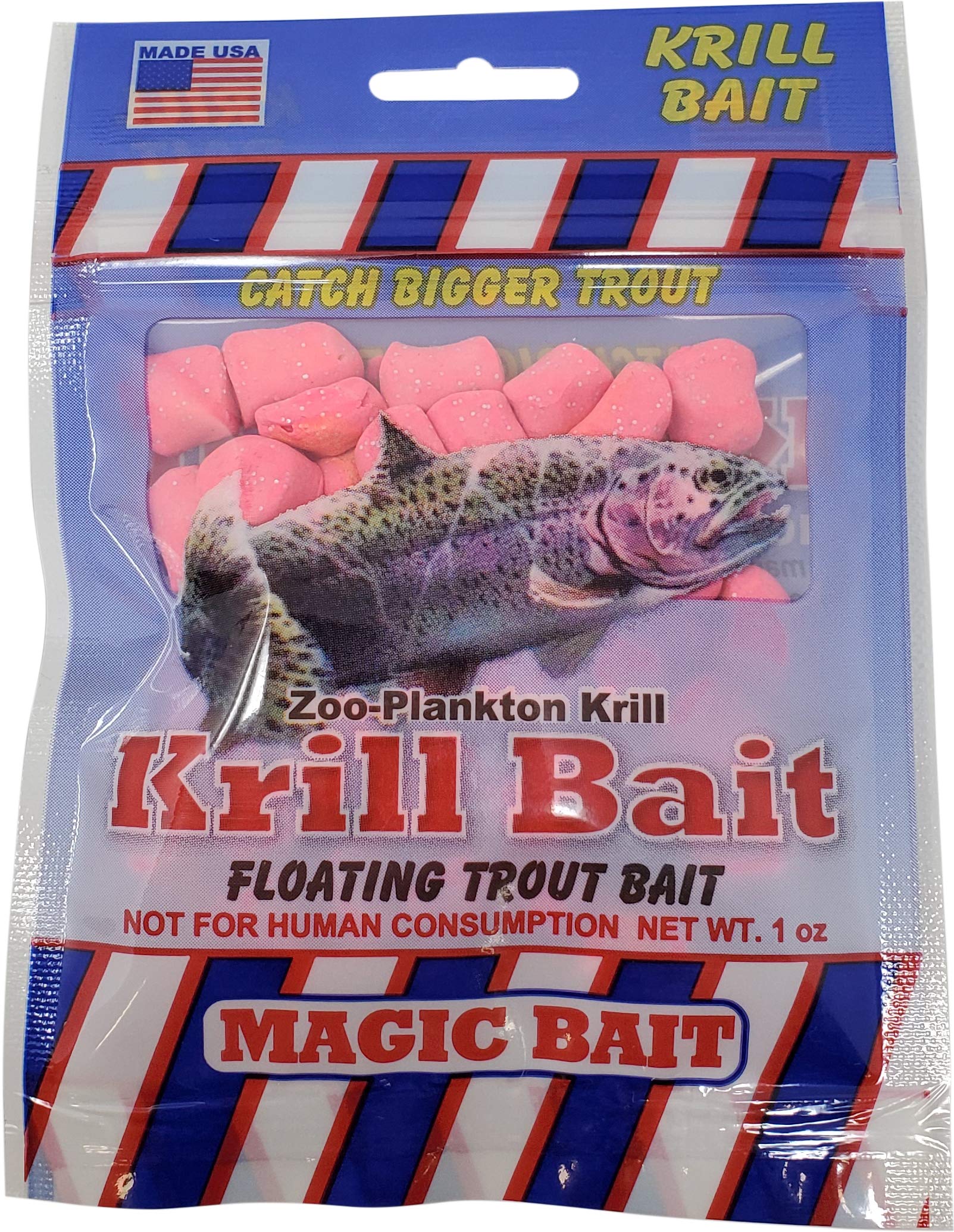 Magic Bait Zoo-Plankton Krill Bait Floating Trout Bait - Fishing Bait Trout Food Pellets in Resealable Bag, 1 Ounce