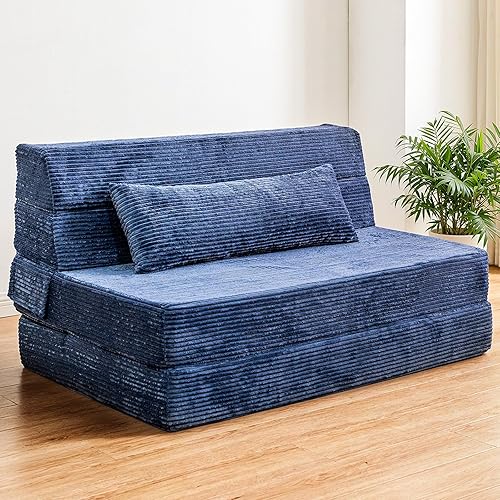 Folding Sofa Bed, Convertible Sleeper Chair with Pillow, High Density