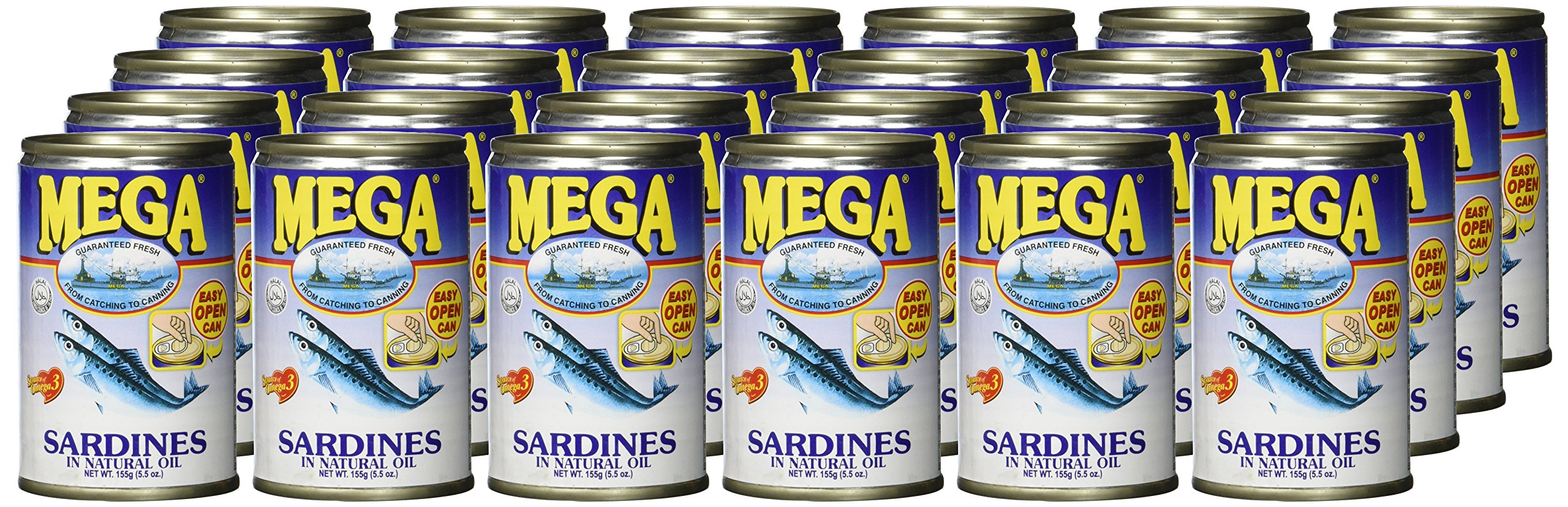 Mega Sardinen in Sojaöl, 24er Pack (24 x 155 g)