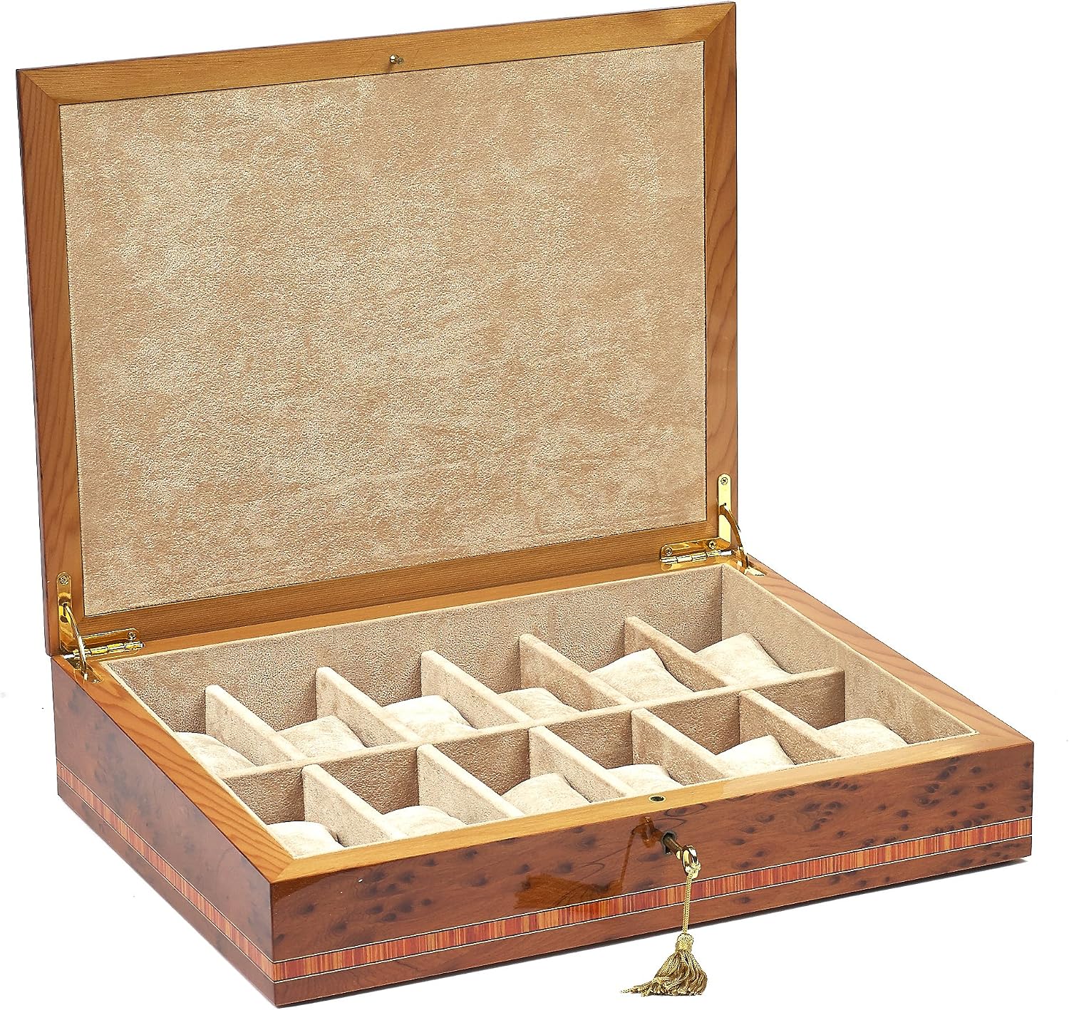 Bello Collezioni - Abruzzo Luxury Italian Briarwood Men's/Women's 12 Watch Box