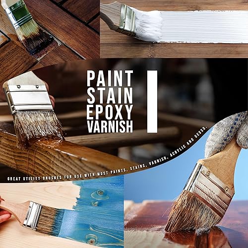 Miniatura 5 de US Art Supply - 20 unidades de pinceles para pintar con pintura, barniz, cola, yeso, varios tamaños