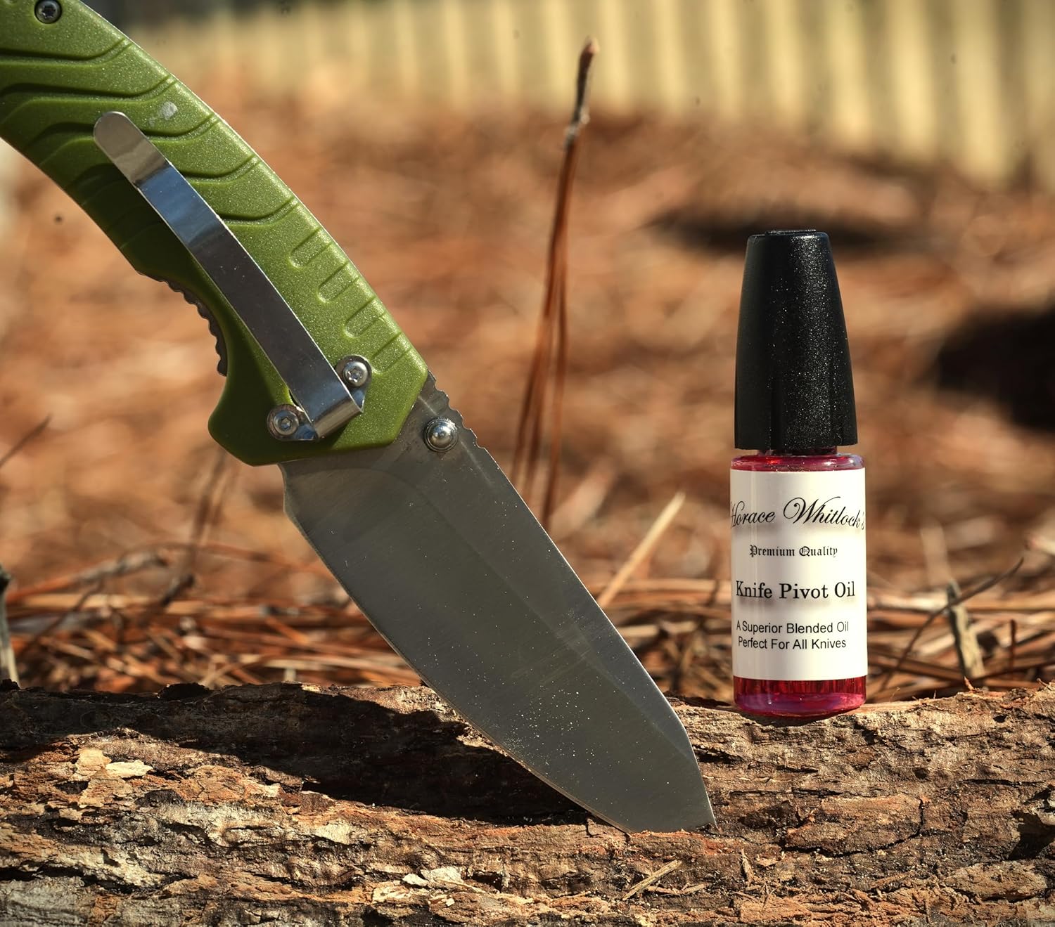 Horace Whitlock's Premium Knife Pivot Lubricating Oil – Synthetic Blade Lubricant for Folding Knives, Kitchen Knives, and Outdoor Tools – Precision Applicator, Anti-Corrosion Formula, 10ml​