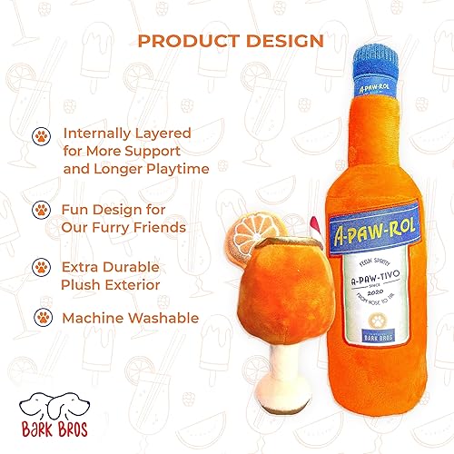 Miniatura 6 de Bark Bros - Juguete para perros con botella de licor - Juguetes chirriantes de felpa para perros divertidos parodia de bebida - Juguete de