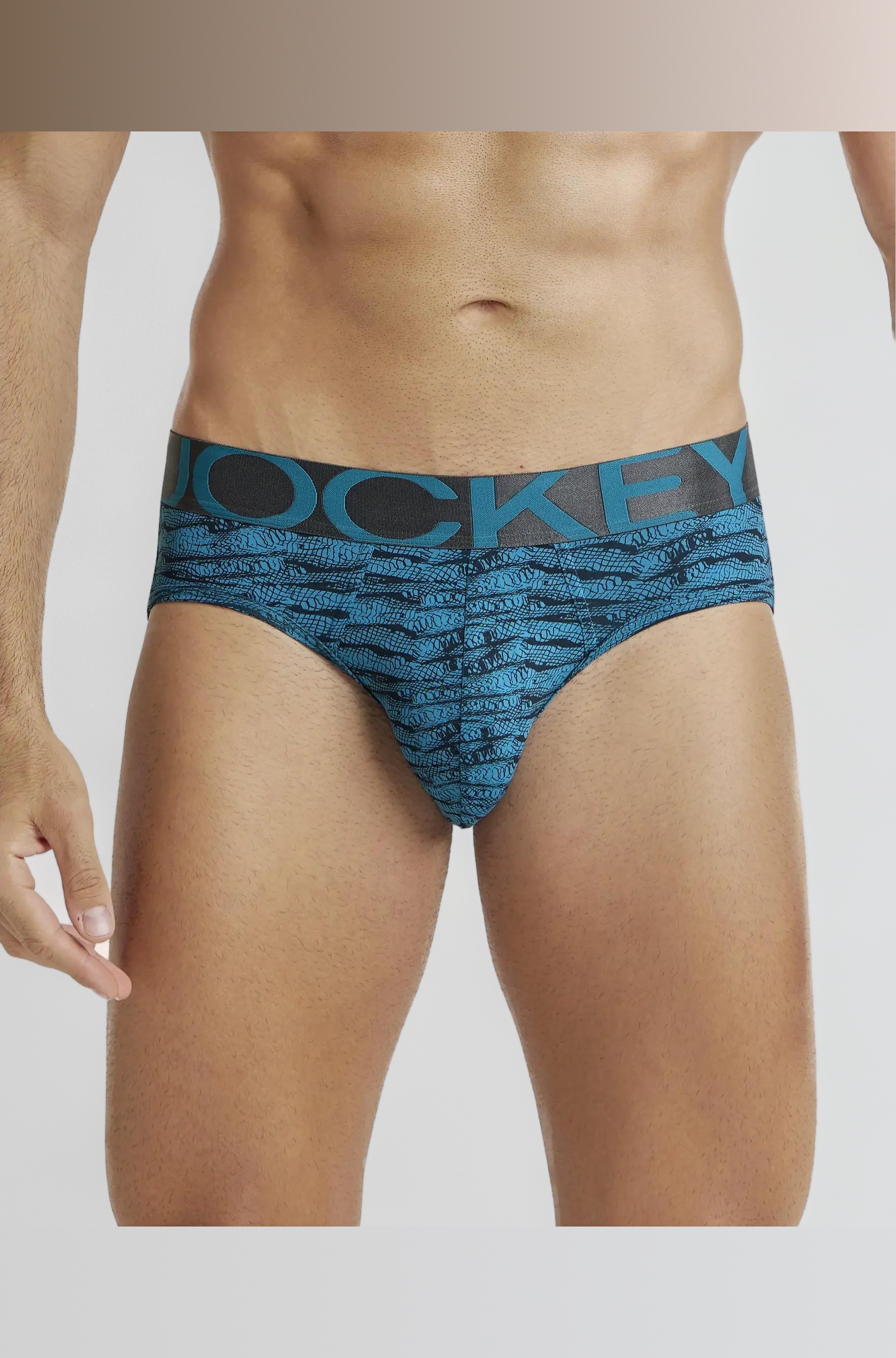 IC29 Men's Tactel Microfiber Elastane Stretch Printed Brief with Moisture Move Treatment (Prints May Vary)