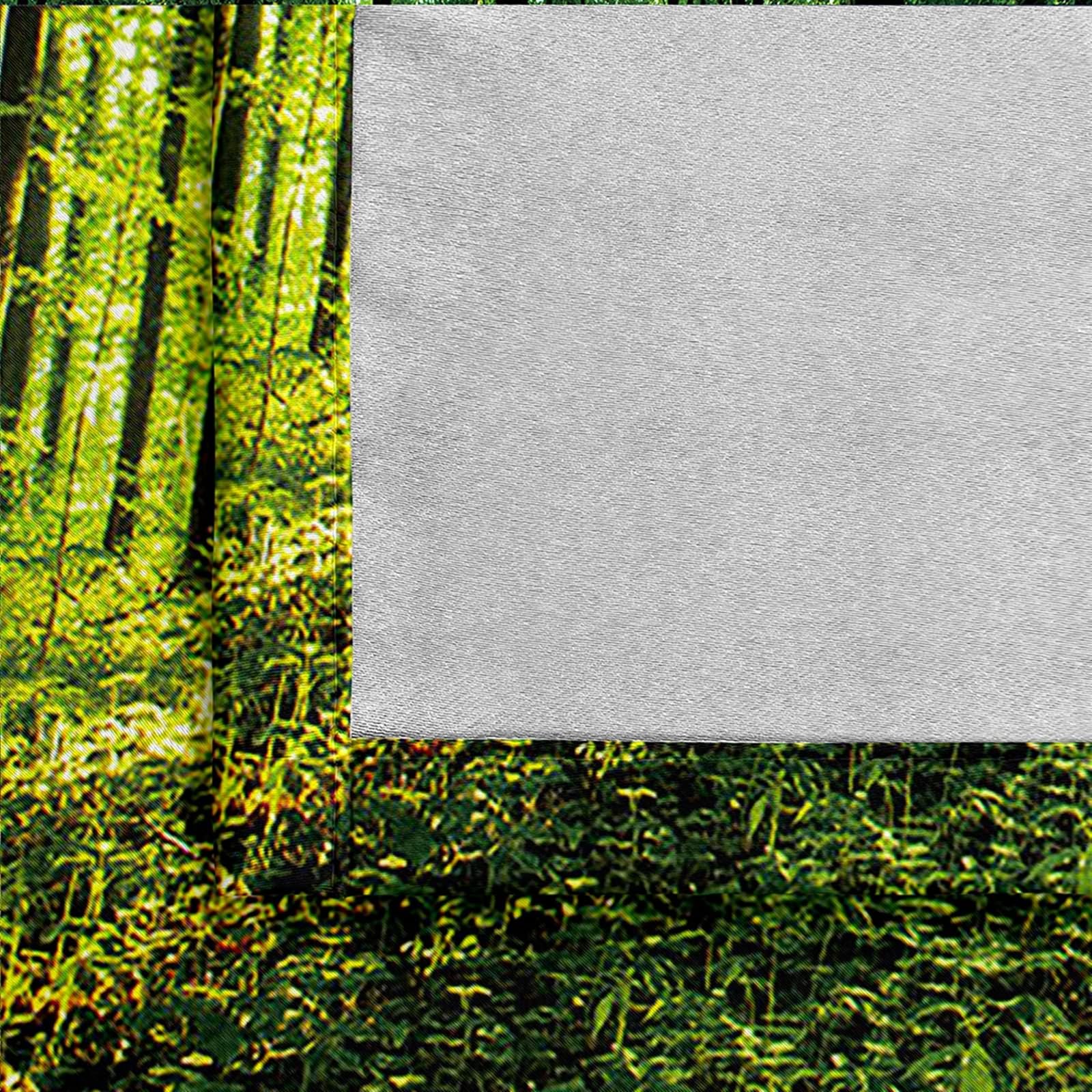 Gualiy Rideaux Opaque Fenetre, Rideau de Salon Paysage Arbres et de Soleil Rideaux Vert Lot de 2 107x138cm