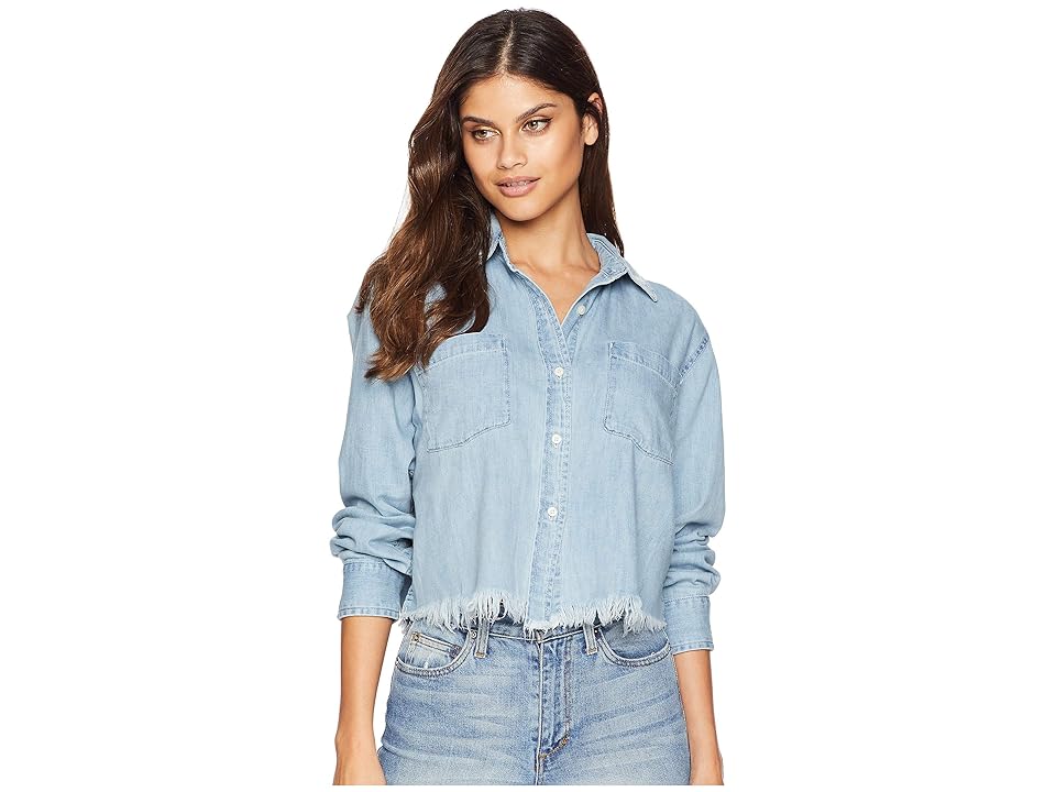 

Juicy Couture Soft Woven Chambray Embroidered Shirt (Mojave Wash) Women's Clothing