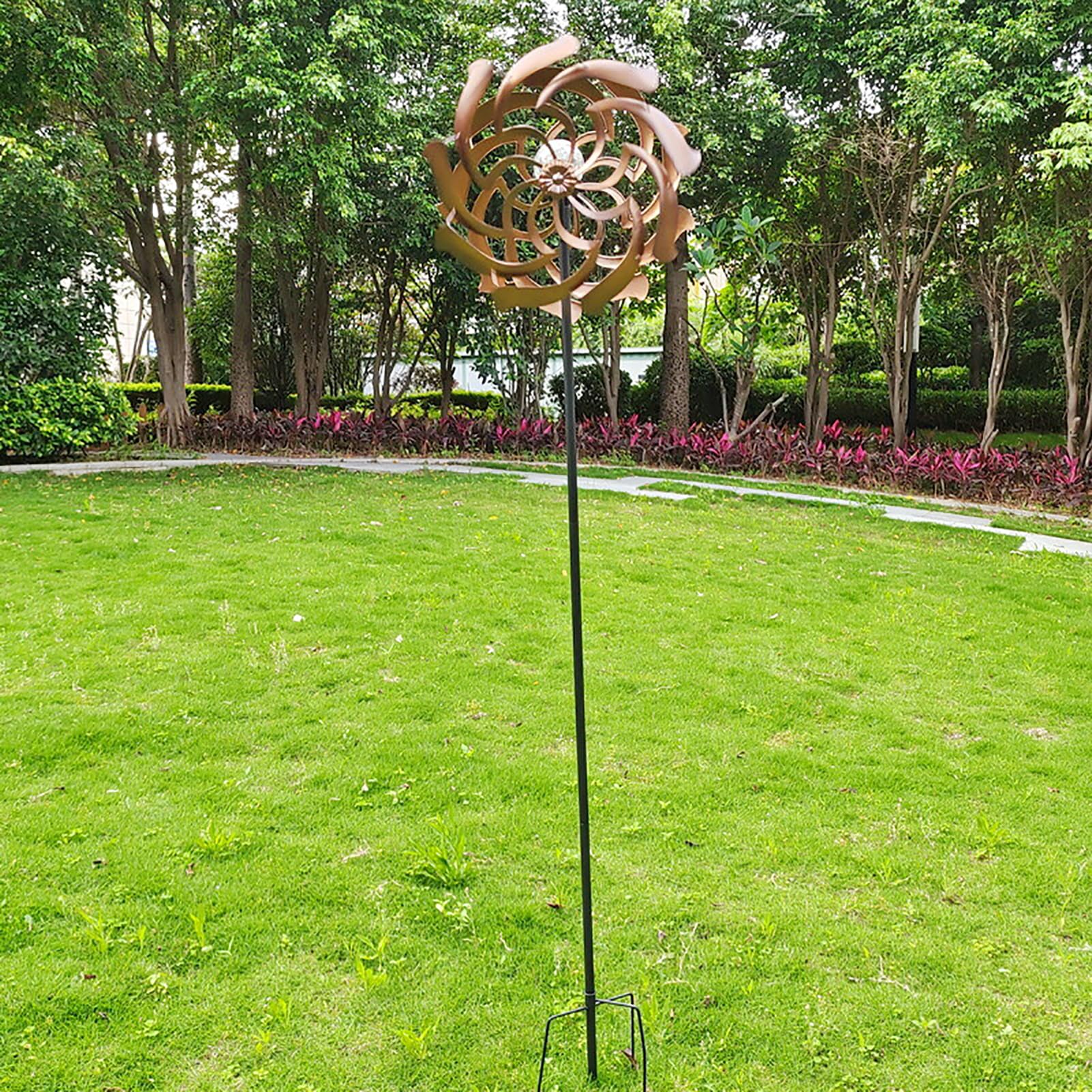 Moulins à Vent Double Couche,énergie Solaire eolienne de Jardin,Éolienne À Vent en Métal,Sculptures et Mobiles à Vent,Décoration pour l'extérieur, Le Jardin, Le Patio