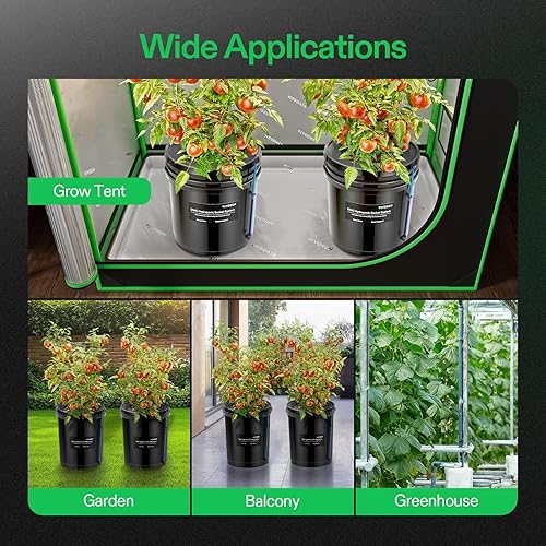 Miniatura 16 de VIVOSUN DWC Sistema de cultivo hidropónico con kit de goteo superior, cultivo de agua profunda de 5 galones, sistema de jardín de goteo recirculante