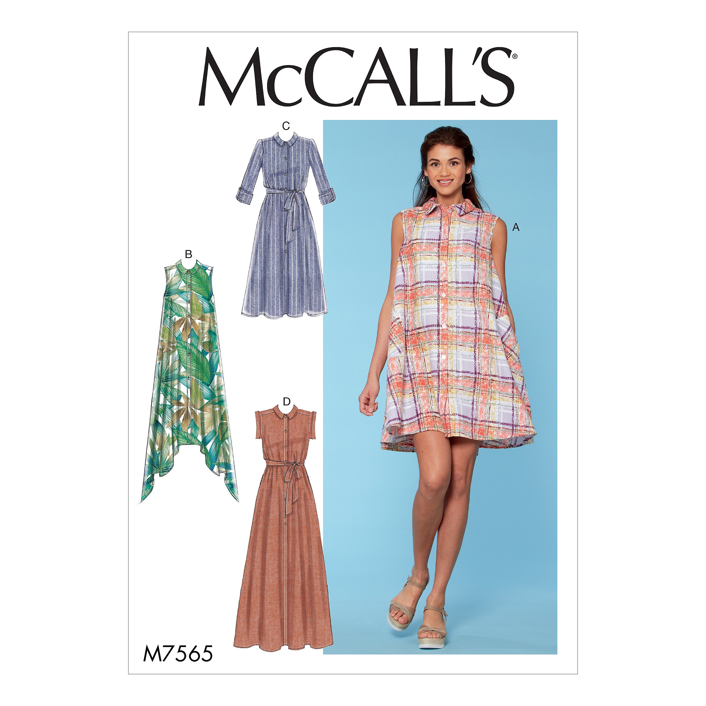 Mccall's Patterns 7565 E5,Misses Dresses and Belt,Sizes 14-22, Tissue, Multi-Colour, 17 x 0.5 x 0.07 cm
