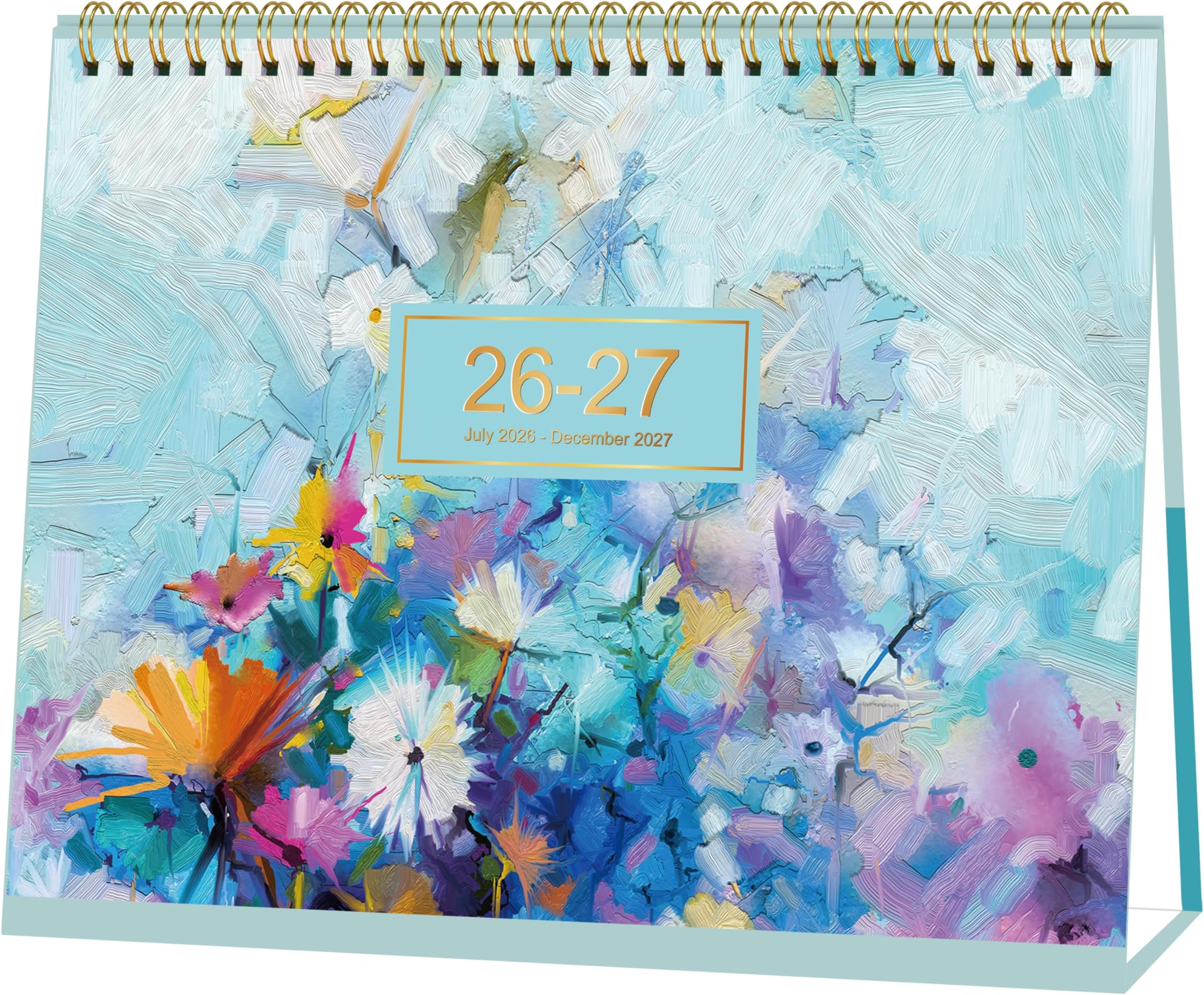 2026-2027 Desk Calendar - Standing Flip Desktop Calendar 2026-2027, JUL 2026 - DEC. 2027, 9.8" x 8.3", Desktop Calendar, Memoranda Lined Pages with Thick Paper, Strong Twin-Wire Binding