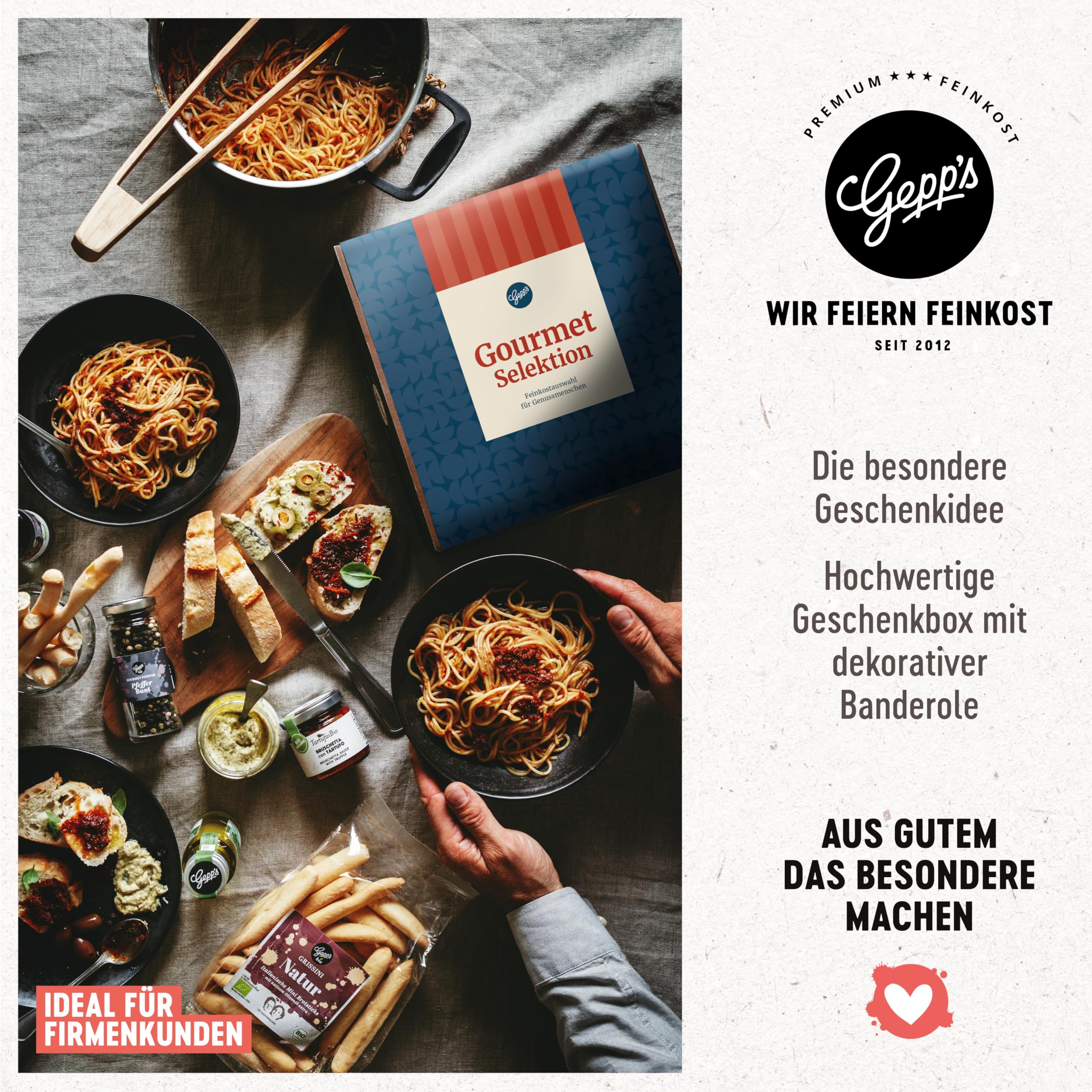 Gepp’s Feinschmecker Geschenkkorb mit Trüffelöl und Erdbeer-Champagner Aufstrich