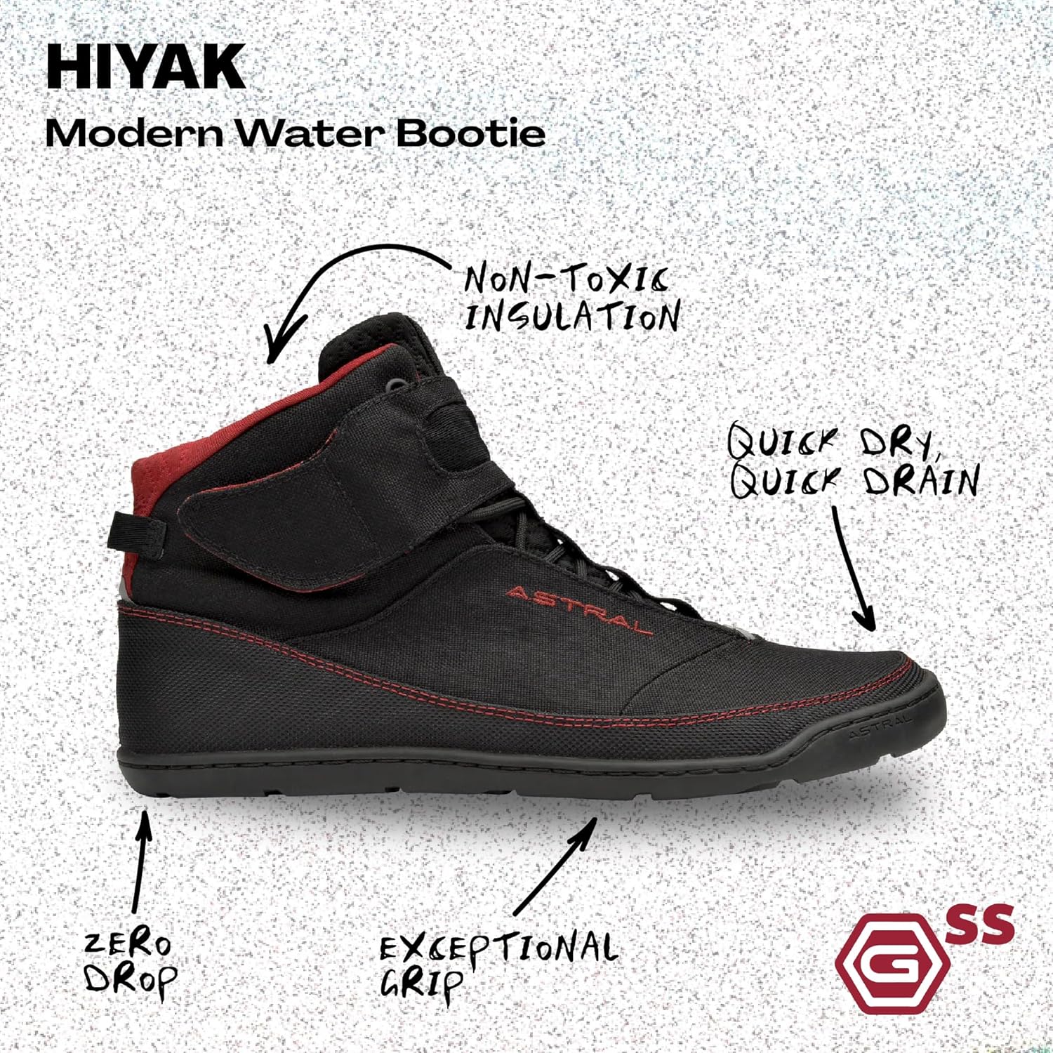 Astral Hiyak Water Shoes - Men's & Women's Insulated, Quick-Drying, Durable Water Bootie for Kayaking, Hiking, & Boating