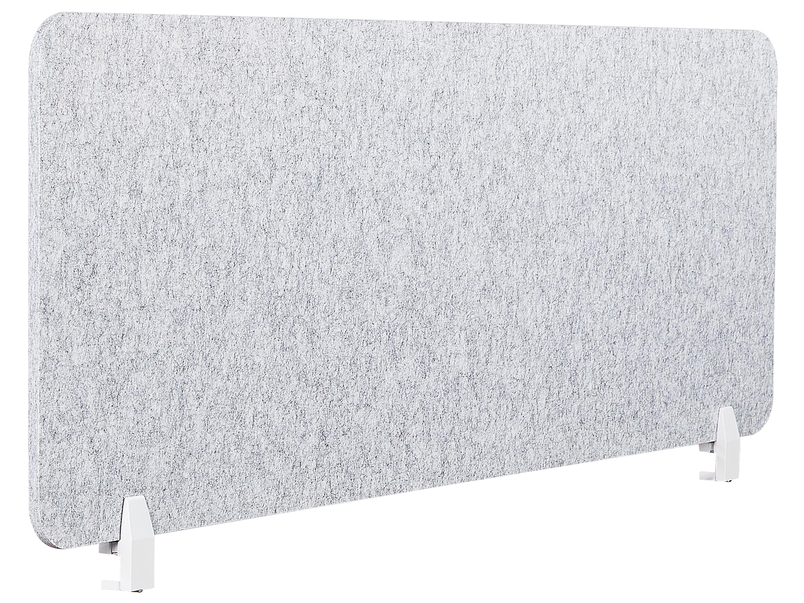 Beliani Schreibtisch-Trennwand Akustikpolster, hellgrau, 160 × 50 cm (mit Halterung)