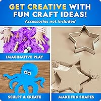 Vista 6 de National Geographic - Paquete combinado de arena lunar de 6 libras, 2 libras cada uno de arena de juego azul, púrpura y natural con moldes