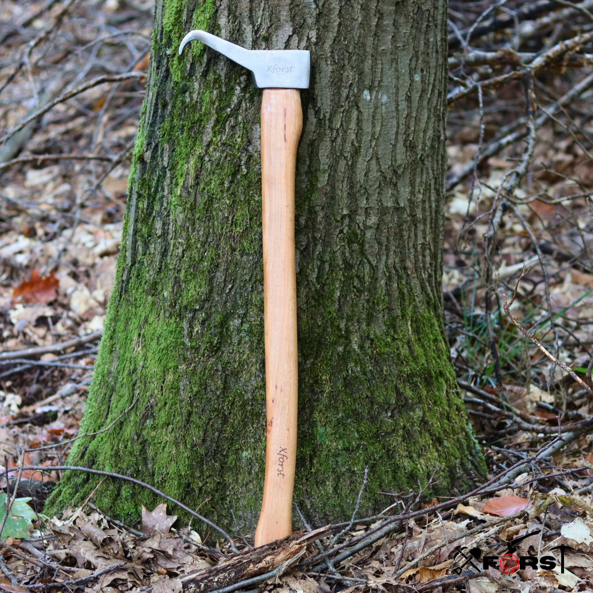 Xforst X-P88 Sapie Sappie idéal pour déplacer et ramasser des bûches et des Morceaux de Bois. Manche en frêne de 80 cm et tête Robuste de 0,8 kg. Utilisation Professionnelle.