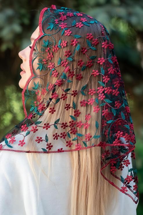 Catholic Mantilla Mass Infinity Veil Church Lace Veil Spanish Chapel Mass Head Covering Veil