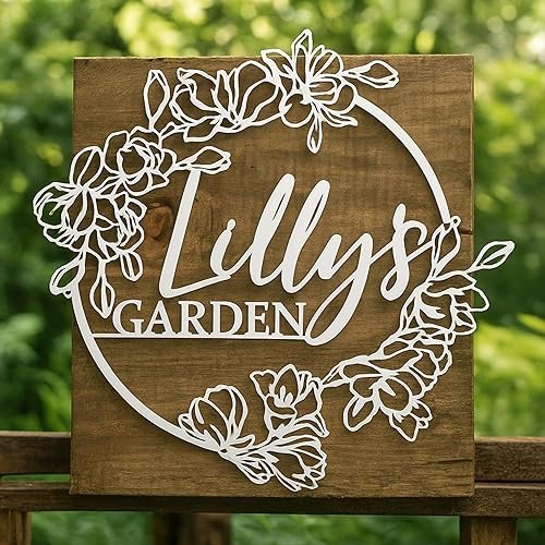 Miniatura 3 de Personalized Flower Metal Sign with Custom Name Outdoor Garden & Yard Décor, “Grandma’s/Nana’s Garden” Plaque, Hanging Metal Sign with Side Holes -
