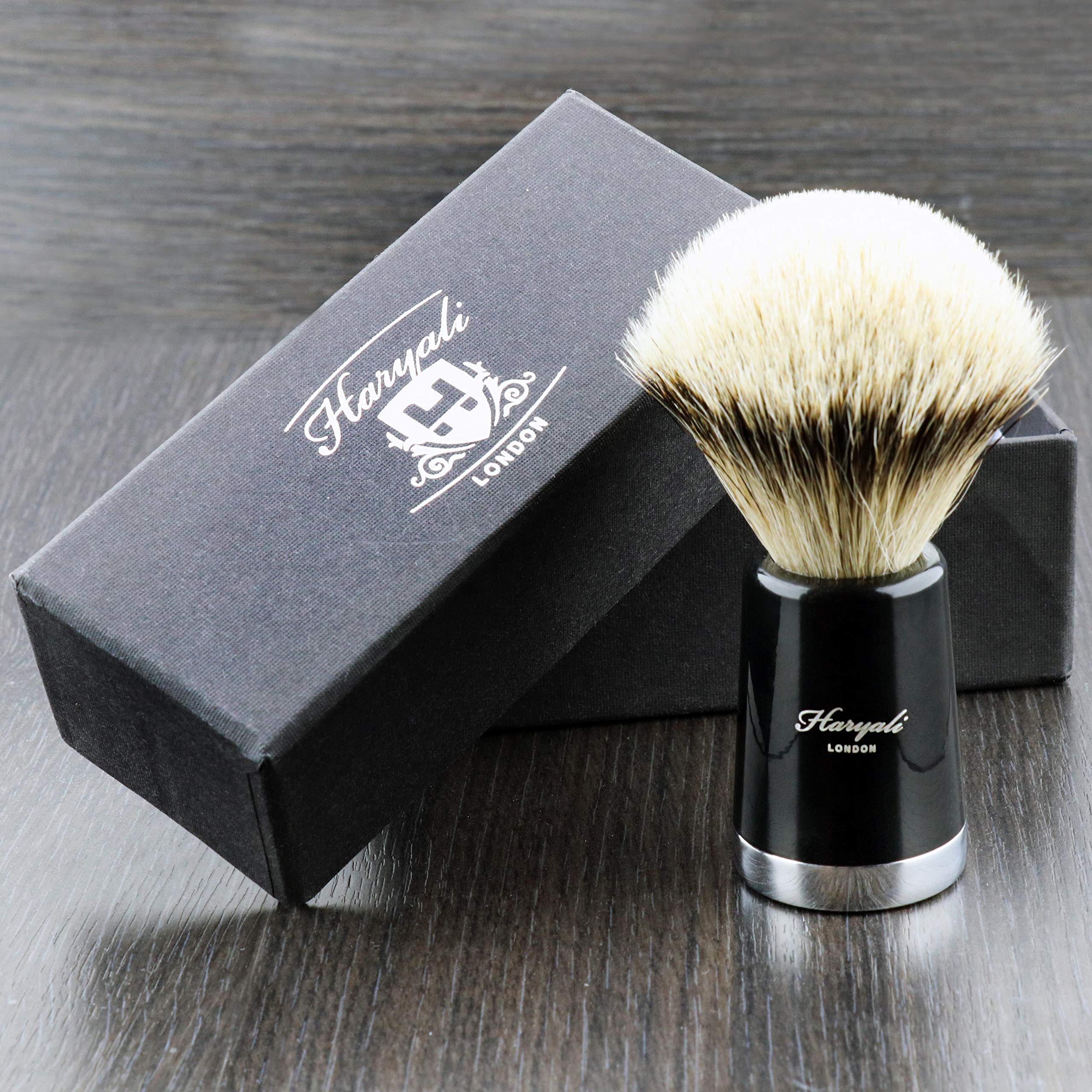 Pure Silver Tip Badger Hair Shaving Brush in Black Handle. Perfect Brush for Great Shave .for Men's