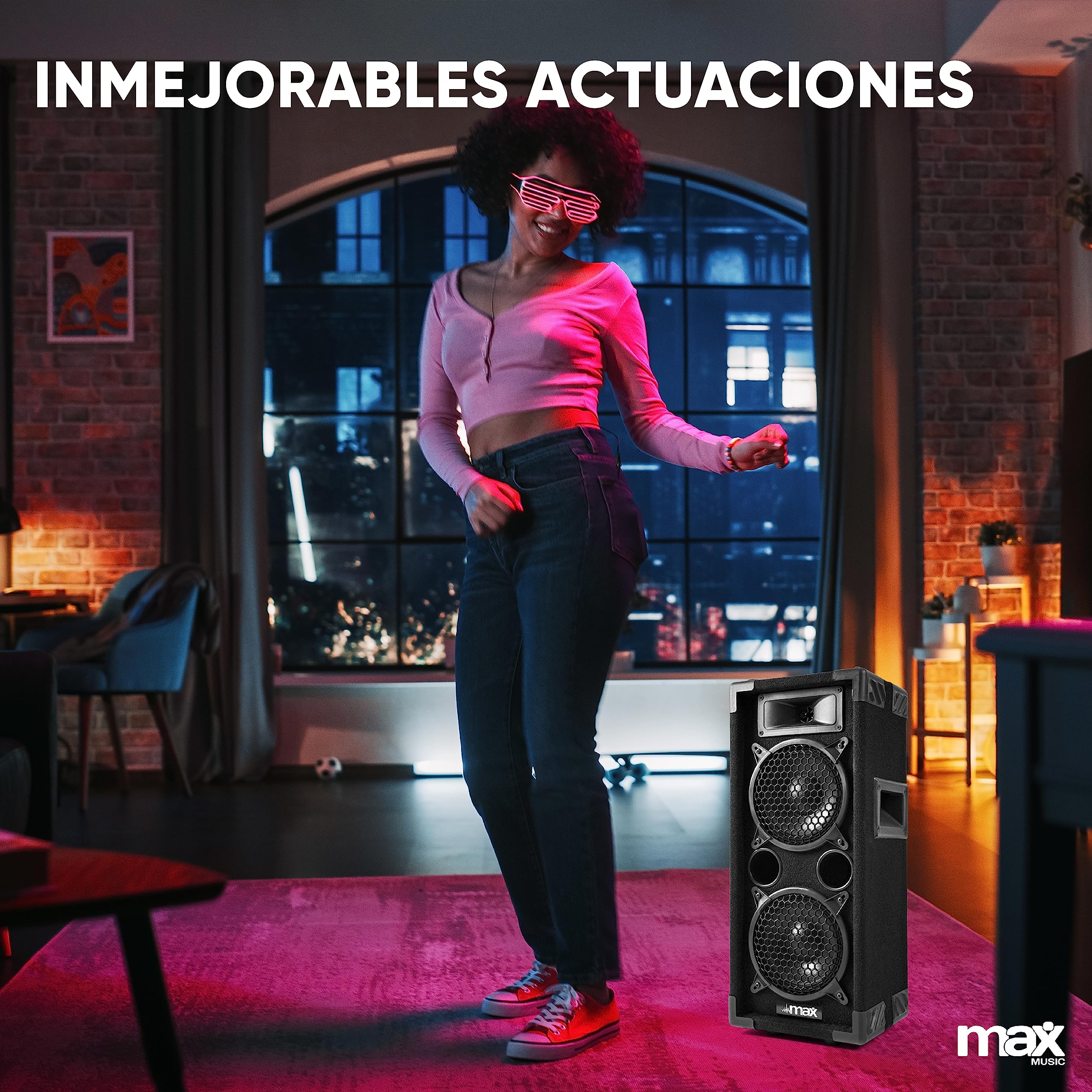 MAX26 + SPL700 – Sistema de Sonido DJ 700W con 2 Altavoces, Amplificador y Cable de 10m – Compatible con mezcladores, Controladores Midi, Smartphones y más – Potente y fácil de Instalar