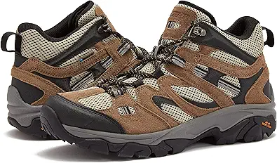 HI-TEC Ravus WP Mid Waterproof Hiking Boots for Men, Lightweight Breathable Outdoor Trekking Shoes