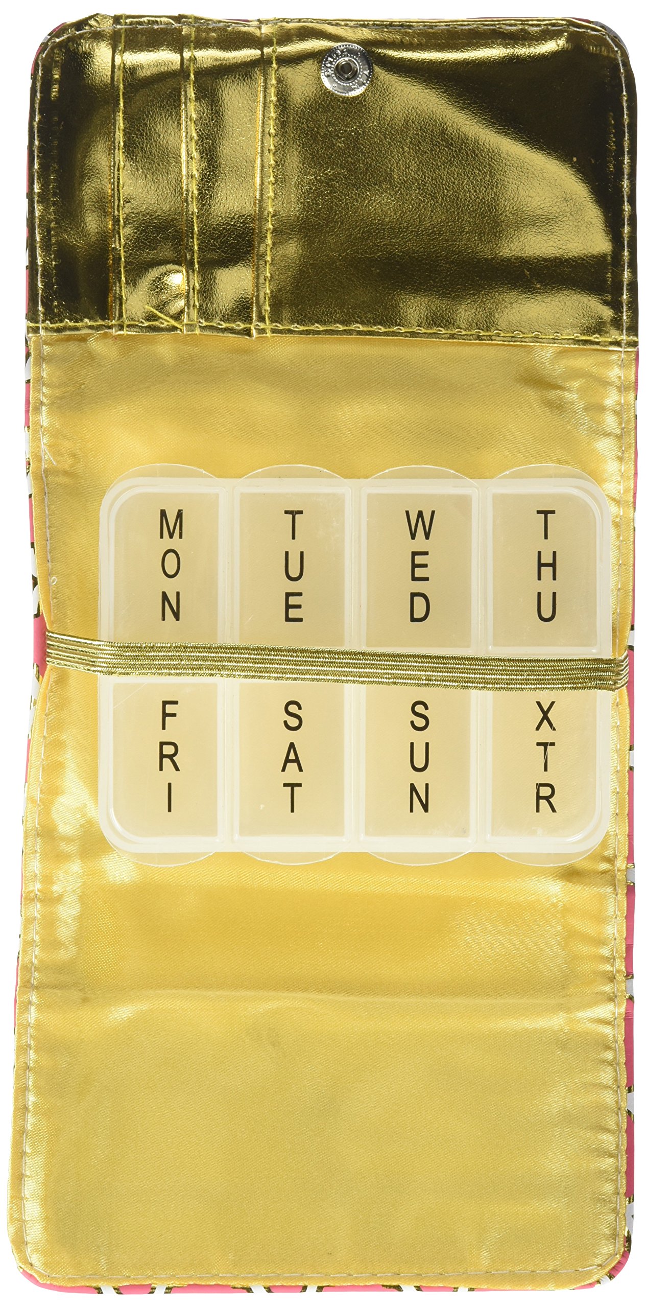 Pill & Vitamin Case, Metallic Moroccan Rouge, One Size