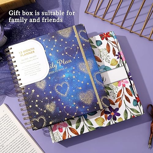 Miniatura 5 de CAGIE Agenda 2024 semanal y mensual de diciembre de 2023 a diciembre de 8.3 x 9.1 pulgadas con 13 pestañas mensuales, calendario de tapa dura,