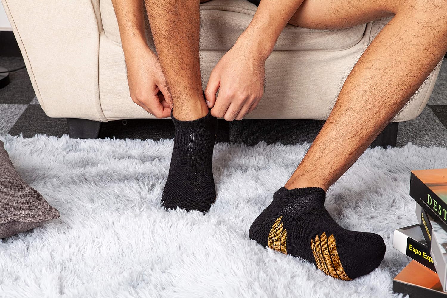 UI U&I SOCKS Men's Performance Cushion Cotton Low Cut Ankle Athletic Socks (6-Pack/12-Pack) - Image 2