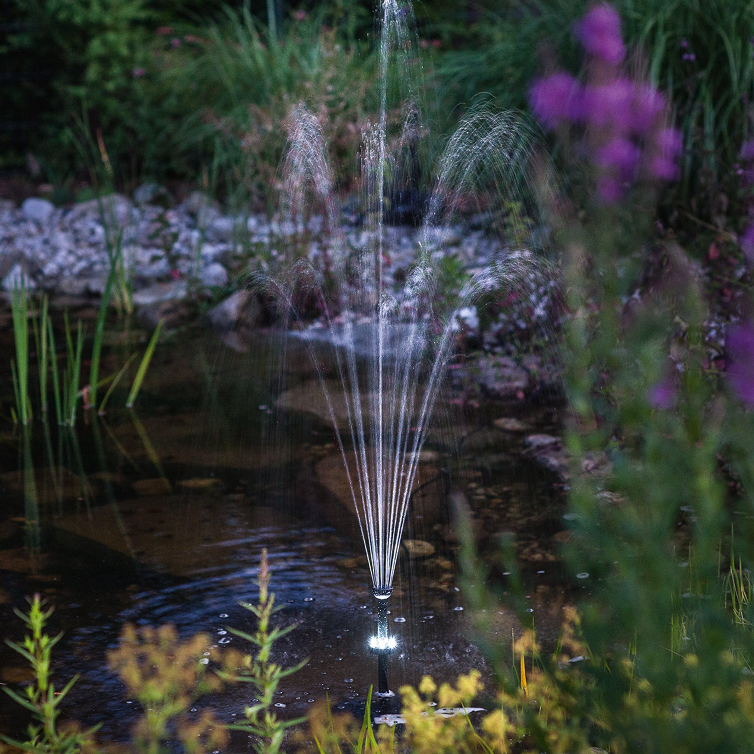 esotec Solar Teichfilterset Profi 25/650 LED proBatt, Teichfilter Komplettset mit Pumpe, BleiGel Akku, Programm-Funktionen, Teichpumpe, 25Wp, Förderhöhe 1,4m, 650l/h, IP68, 101064