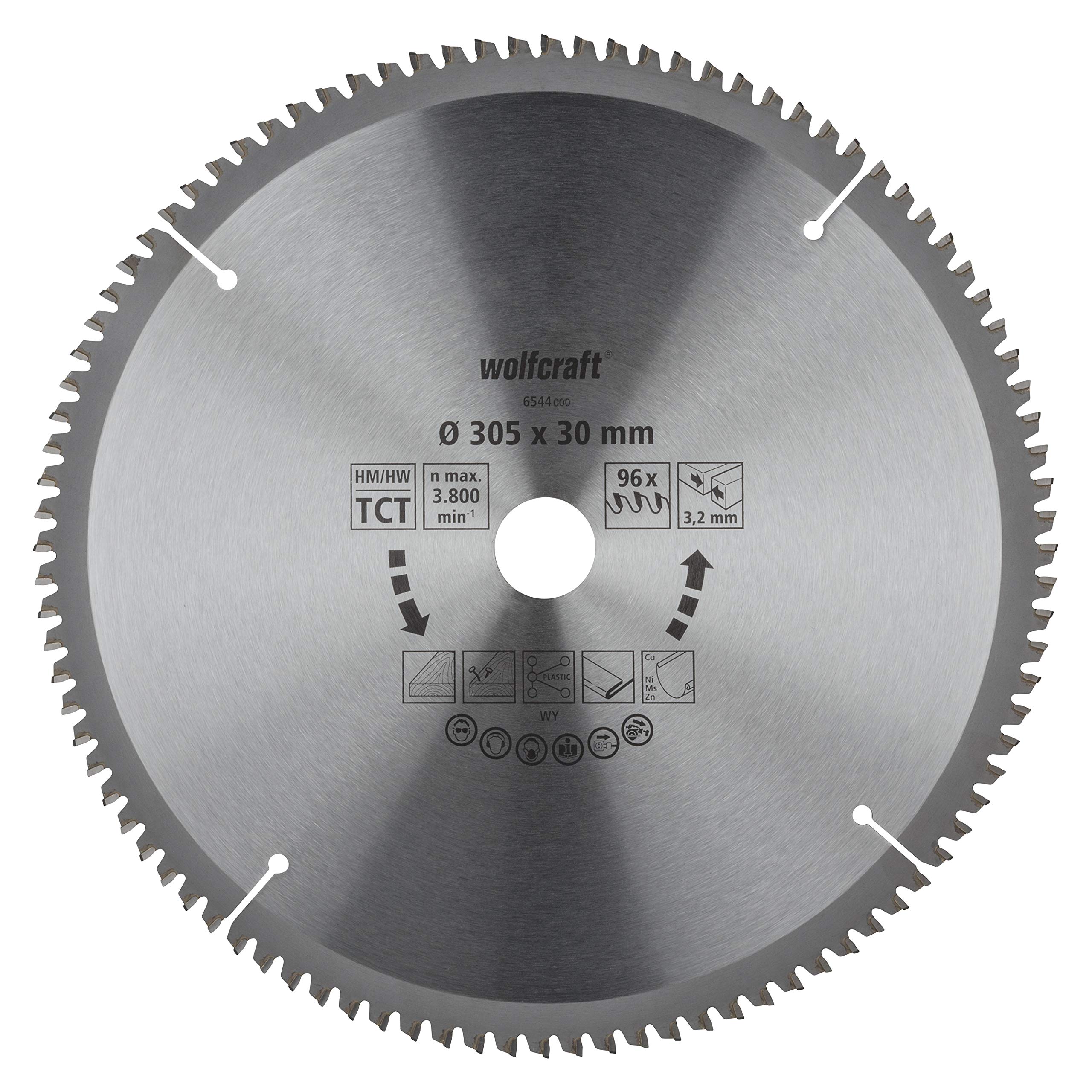 wolfcraft Lama per seghe troncatrici TCT, serie viola I 6544000 I Tagli fini, netti