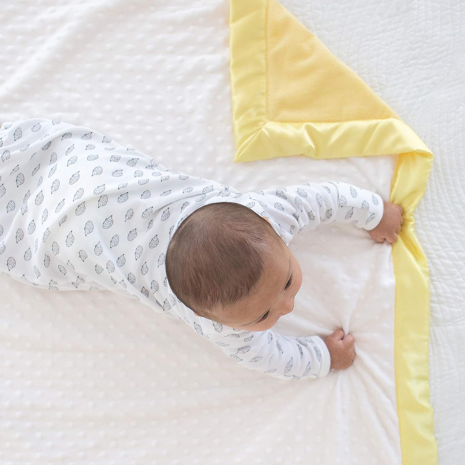 SwaddleDesigns Softest Cotton Baby Pajama Gown with Foldover Mitten Cuffs for Infant Boy and Girl, Newborn, 0-3 Months