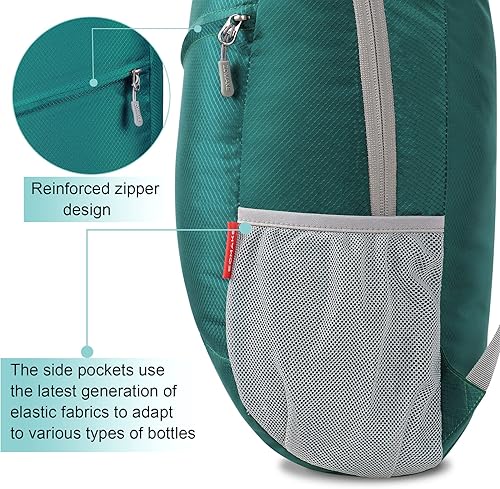 Miniatura 10 de Zomake - Mochila de senderismo ligera resistente al agua, mochila plegable de 20 litros, pequeña para viajes, mochila plegable