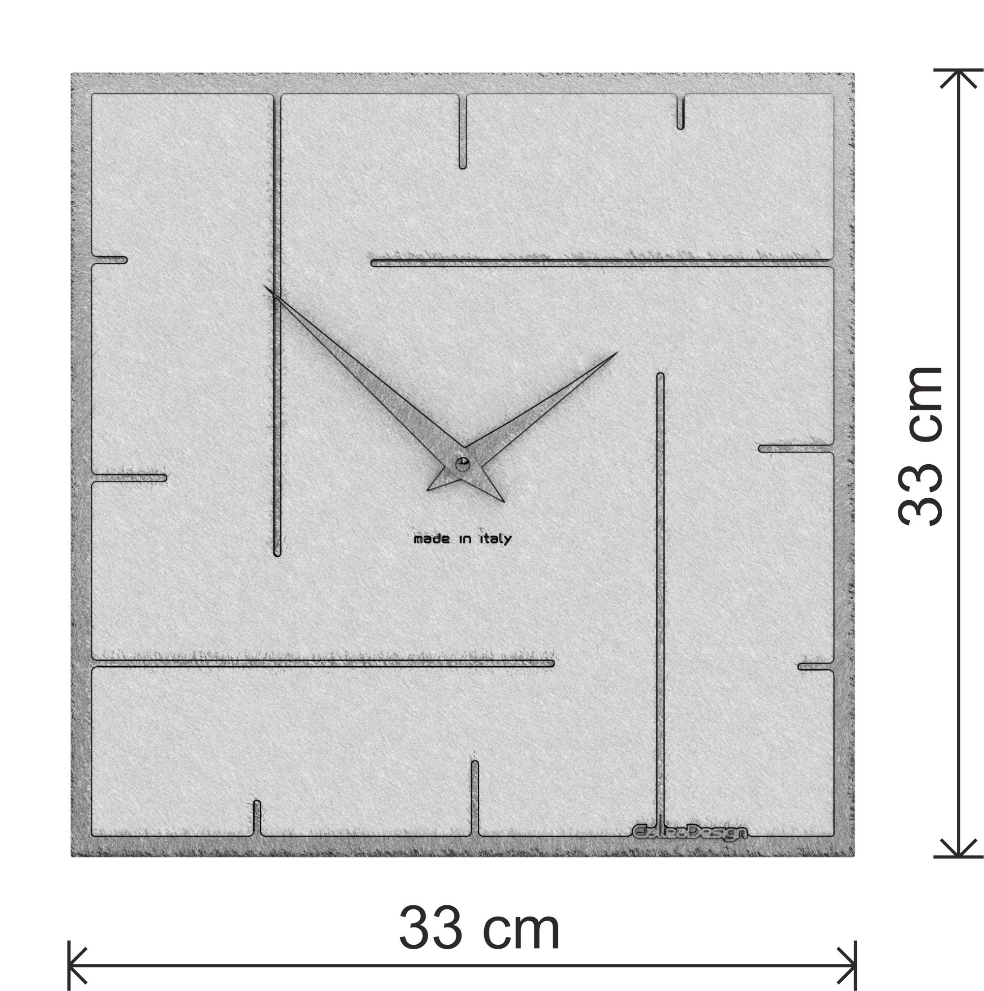 CalleaDesign 33 cm Grauem Dornbusch Grid Wanduhr