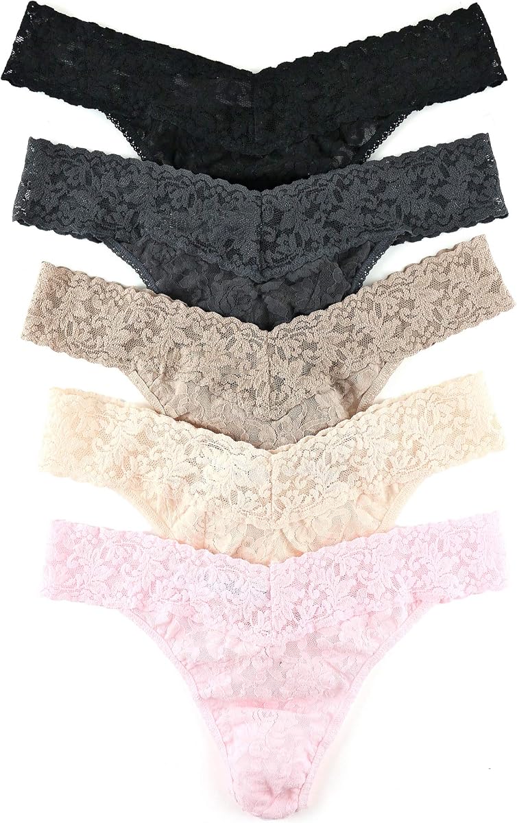 hanky panky - Tangas Signature Lace Original Rise: Edición Essentials | Talla única 4-14 | Ropa interior de lencería de encaje | Paquete de 3 o 5