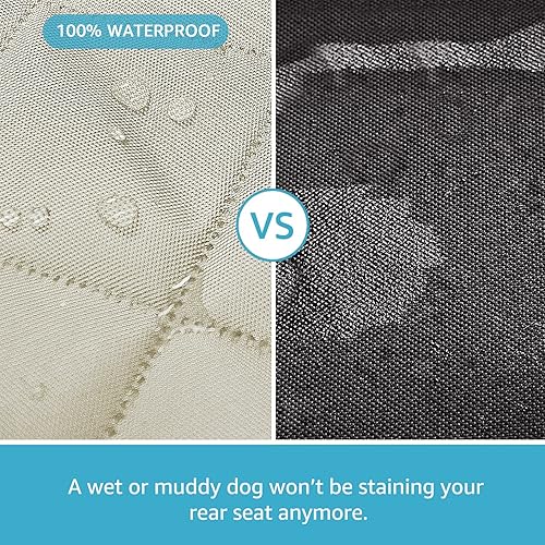 Miniatura 4 de Lassie Hamaca de suelo 4 en 1 para perro para cabina de tripulación, funda de asiento trasero 100% impermeable, protector de banco para Ford F150,
