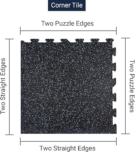 Miniatura 3 de Baldosa de goma IncStores robusta de 8mm, (baldosas de 58x58cmkit de piezas para el suelo) tatami de gimnasio de goma entrelazado, para suelos de