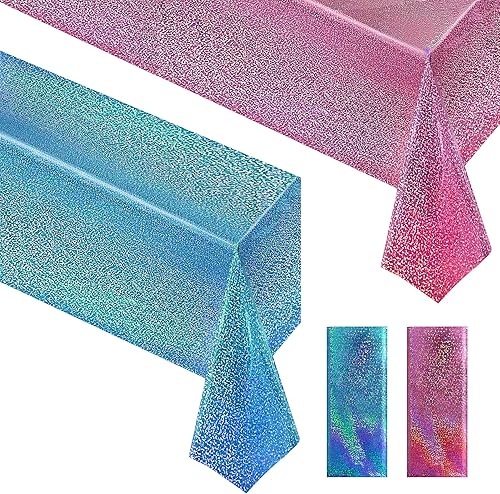 Mantel láser holográfico brillante, impermeable, fácil de limpiar, ideal para despedidas de soltera, cumpleaños, bodas y decoraciones de fiesta de