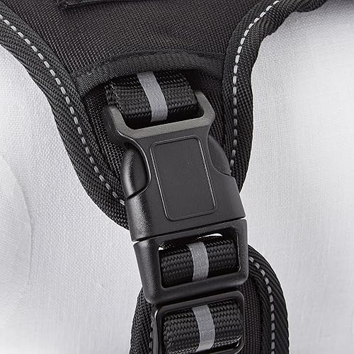 Miniatura 9 de Tienda Basics Arnés de chaleco Molle para perro de trabajo con clip frontal ajustable sin tirones, negro, talla M