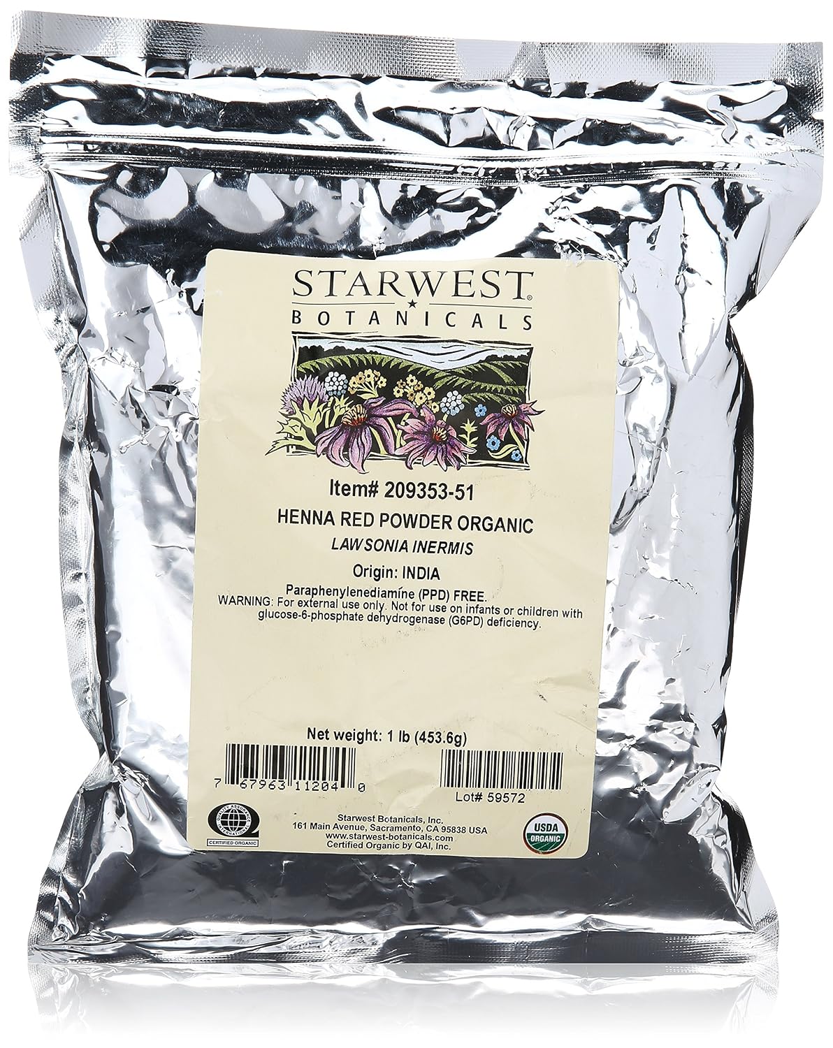 Organic Red Henna Leaf Powder l 1b