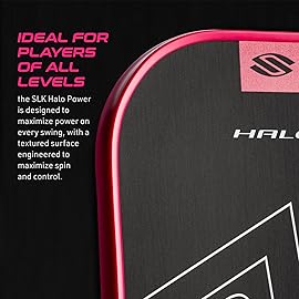 Selkirk Sport SLK Halo Power XL Pickleball Paddle | Raw Carbon Fiber Pickleball Paddles with a Rev-Core Power Polymer Core | Designed for Ultimate Spin & Power | Pink