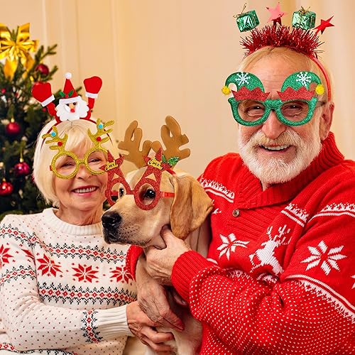Miniatura 6 de Recuerdos de fiesta de Navidad, lindo juego de diademas de gafas de Navidad, diadema de Navidad, marcos de gafas de Navidad