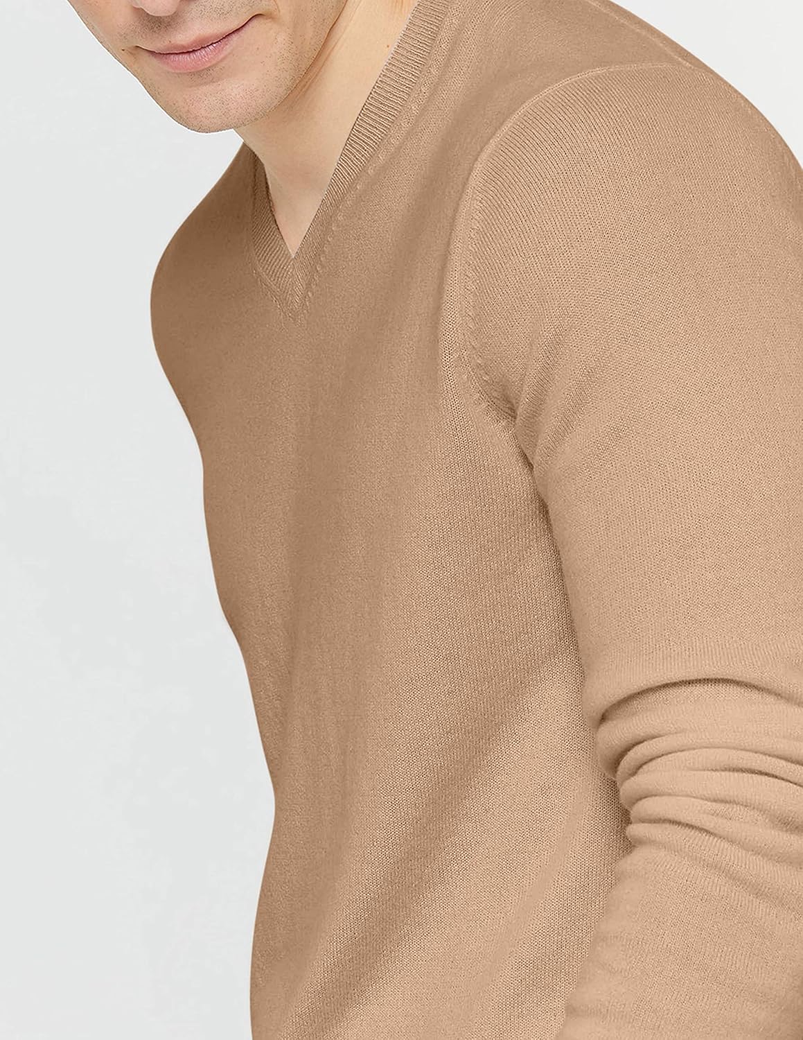 State Cashmere Men's Essential V-Neck Sweater 100% Pure Cashmere Classic Long Sleeve Pullover - Image 2