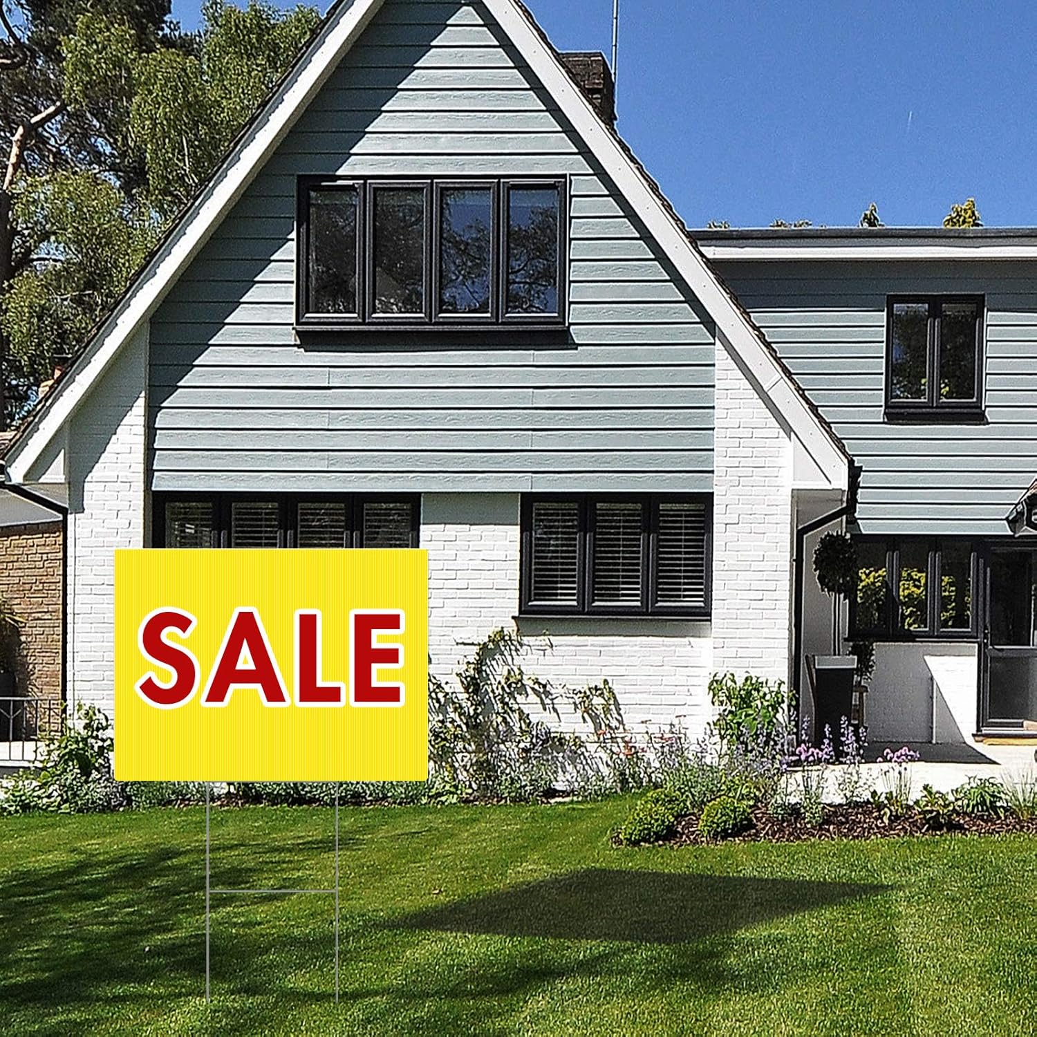 IKAYAS 10 Pack Yard Sale Signs Blank Yellow Yard Signs with Stakes, 19 x 14 Inches Large Size Garden Yard Signs Garage Sale Sign for Party Decorations, Garage Sale, Guidepost, Open House : Patio, Lawn & Garden