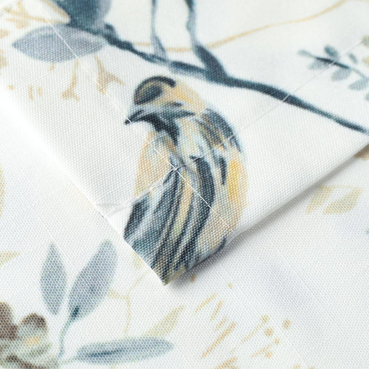 Leeva Window Treatment Curtain for Dorm and Sliding Door, Classic Birds and Leaves Print Pattern Bedroom Grommet Top Drapes for Living Room, 2 Panels, 52 x 96
